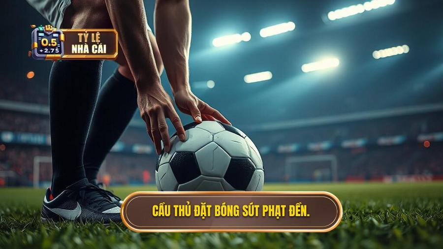 3. Cầu thủ đặt bóng sút phạt đền.